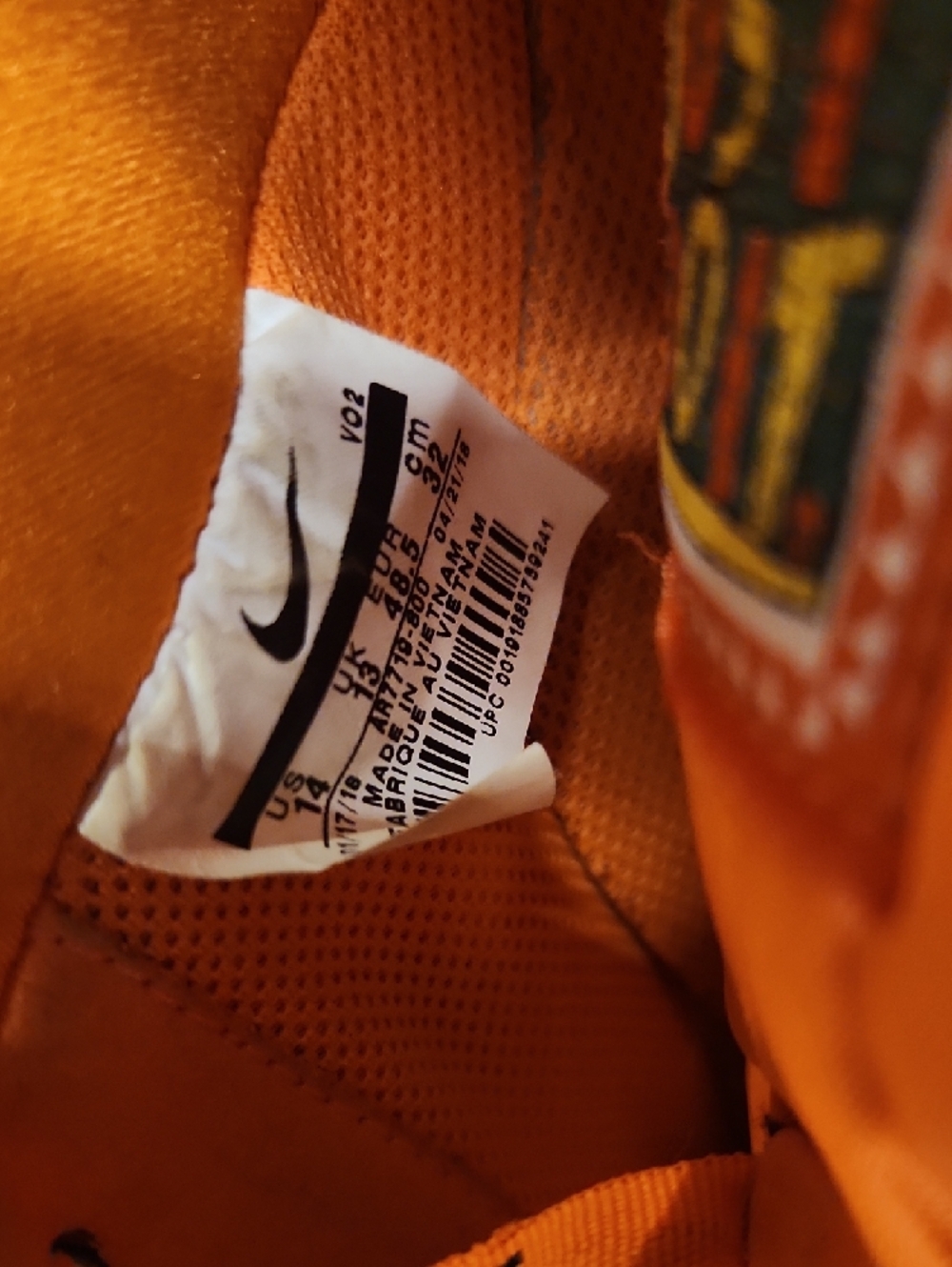 Nike Orange 'Just Do It' Swoosh Low-Top Sneakers AF1 - Picture 9 of 11